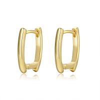 Brass Huggie Hoop Earring, gold color plated, for woman, golden 