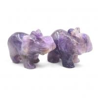 Amethyst Handarbeit Dekoration, Elephant, poliert, violett, 38mm, verkauft von PC