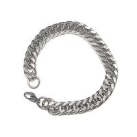 Titanium Steel Bracelet & Bangle, polished, fashion jewelry & for man, original color, 9mm 