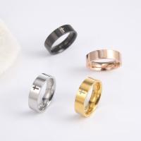 Titanium Steel Finger Ring, Vacuum Ion Plating, fashion jewelry & with cross pattern & Unisex 