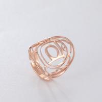 Titanium Steel Finger Ring, Vacuum Ion Plating, fashion jewelry & for woman & hollow 
