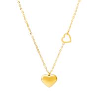Titanium Steel Jewelry Necklace, with 5cm extender chain, Heart, Vacuum Ion Plating, fashion jewelry & for woman, golden Approx 39 cm 
