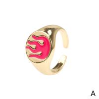 Латунь Манжеты палец кольцо, плакирован золотом, Регулируемый & Женский & эмаль, Много цветов для выбора, продается KG