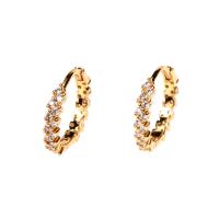 Brass Huggie Hoop Earring, gold color plated, micro pave cubic zirconia & for woman 