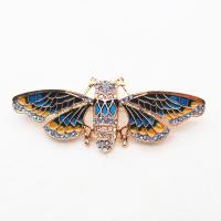 Zinc Alloy Jewelry Brooch, Butterfly, gold color plated, Hand-Painted Enamel Glaze & for woman & with rhinestone 
