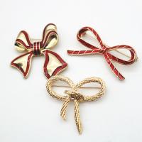 Zinc Alloy Jewelry Brooch, Bowknot, gold color plated & for woman & enamel 