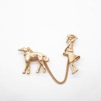 Zinc Alloy Jewelry Brooch, Character, gold color plated, for woman & matte, 40mm 