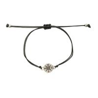 Fashion Create Wax Cord Bracelets, Zinc Alloy, with Wax Cord, Compass, platinum color plated, Unisex .3-11.8 Inch 