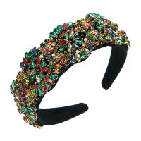 Hair Bands, Cloth, for woman & with glass rhinestone 