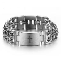 Titanium Steel Bracelet & Bangle, Vacuum Ion Plating, fashion jewelry & Unisex 24mm Approx 8.66 Inch 