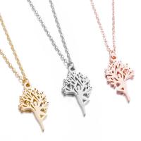 Stainless Steel Jewelry Necklace, Tree, Vacuum Plating, fashion jewelry & for woman cm 