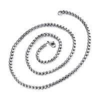 Stainless Steel Chain Necklace, 304 Stainless Steel, polished, fashion jewelry & DIY & for man, original color, 4mm cm 