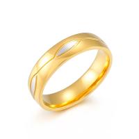 Stainless Steel Finger Ring, 304 Stainless Steel, Vacuum Plating, fashion jewelry & for man, golden, 5mm 