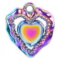 Colgantes de Aleación de Zinc en Forma de Corazón, chapado en colorido, para mujer, 16x18mm, Vendido por UD