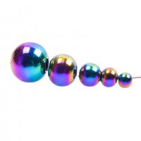 Stainless Steel Beads, 304 Stainless Steel, with Plastic, Round, Vacuum Ion Plating, DIY, multi-colored, Approx 
