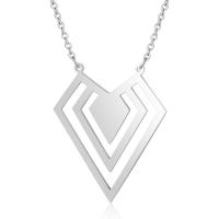 Titanium Steel Jewelry Necklace, Heart, Vacuum Ion Plating, for woman & hollow cm 