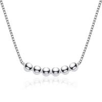 Ожерелье ручной латунные, Латунь, Круглая, плакирован серебром, Женский, серебряный, длина:15.75 дюймовый, продается PC