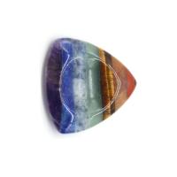 Полудрагоценный камень камень с большим пальцем, Треугольник, полированный, Массаж, разноцветный, 40mm, продается PC