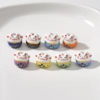 Kunstdruck Porzellan Perlen, Einbrennlack, DIY, keine, 14x14mm, Bohrung:ca. 2.2mm, verkauft von PC
