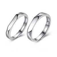 Couple Finger Rings, 925 Sterling Silver, platinum plated, Adjustable 