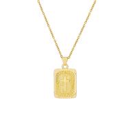 Ожерелье ручной латунные, Латунь, Квадратная форма, плакирован золотом, ювелирные изделия моды & Женский длина:Приблизительно 19.68 дюймовый, продается PC