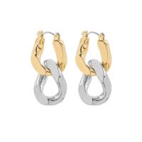 Huggie Hoop Drop Earring, alliage de zinc, Placage, pour femme & creux, deux couleurs différentes Vendu par paire