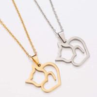 Stainless Steel Jewelry Necklace, Cat, Vacuum Plating, fashion jewelry & for woman cm 