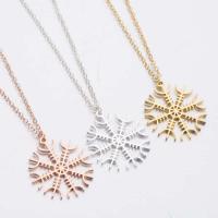 Stainless Steel Jewelry Necklace, Snowflake, Vacuum Plating, fashion jewelry & for woman cm 