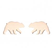 Stainless Steel Stud Earring, Polar Bear, Vacuum Plating, fashion jewelry & for woman 