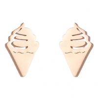 Stainless Steel Stud Earring, Ice Cream, Vacuum Plating, fashion jewelry & for woman 