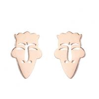 Stainless Steel Stud Earring, Face, Vacuum Plating, fashion jewelry & for woman 