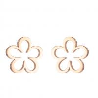 Stainless Steel Stud Earring, Flower, Vacuum Plating, fashion jewelry & for woman 8mm 