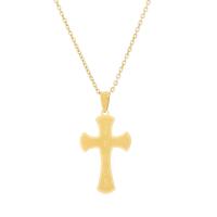 Titanium Steel Jewelry Necklace, Cross, plated, fashion jewelry & Unisex Approx 19.68 Inch 