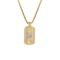 Titanium Steel Sweater Necklace, gold color plated, Unisex & micro pave cubic zirconia Approx 23.6 Inch 