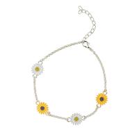 Enamel Zinc Alloy Bracelets, with 2.75inch extender chain, Flower, plated, for woman 14mm Approx 9 Inch 