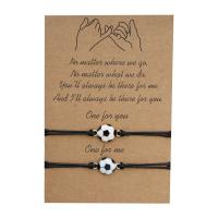 Fashion Create Wax Cord Bracelets, Zinc Alloy, with Wax Cord, Football, plated, 2 pieces & Unisex & enamel Approx 7-11.8 Inch 