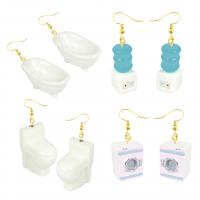 Resin Zinc Alloy Earring, with Zinc Alloy & for woman, white 
