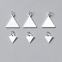 Sterling Silver Pendants, 925 Sterling Silver, Triangle, polished, DIY silver color 