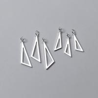 Sterling Silver Pendants, 925 Sterling Silver, Triangle, polished, DIY & hollow, silver color 