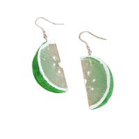 Acrylic Drop Earring, with Zinc Alloy, Lemon, for woman, green 