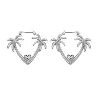 Zinc Alloy Leverback Earring, Palm Tree, platinum color plated, for woman & hollow 