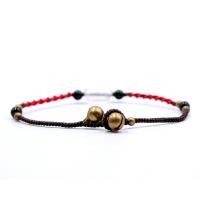 Gemstone Bracelets, with Knot Cord & Brass, gold color plated, Unisex Approx 18-19 mm 