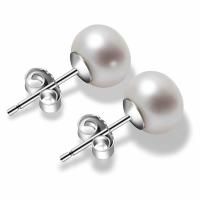 Freshwater Pearl Stud Earring, Round & for woman 