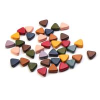 Крашеные деревянные бусины, Schima Superba, Треугольник, DIY, Много цветов для выбора Приблизительно 100ПК/сумка, продается сумка