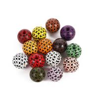 Druck Holz Perlen, rund, Drucken, DIY, keine, 16mm, ca. 1000PCs/Tasche, verkauft von Tasche