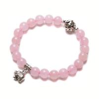 Gemstone Bracelets, with Zinc Alloy, Elephant, silver color plated, elastic & Unisex .5 Inch 