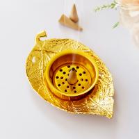 Buy Incense Holder and Burner in Bulk , Iron, half handmade, for home and office & durable, golden 