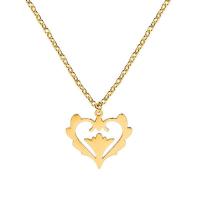Stainless Steel Jewelry Necklace, 304 Stainless Steel, with 1.97inch extender chain, Heart, Vacuum Ion Plating, fashion jewelry & Unisex Approx 17.72 Inch 