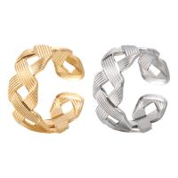 Titanium Steel Cuff Finger Ring, Vacuum Ion Plating, fashion jewelry & for woman & hollow 