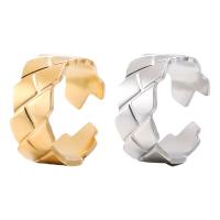 Titanium Steel Cuff Finger Ring, Vacuum Ion Plating, fashion jewelry & for woman 